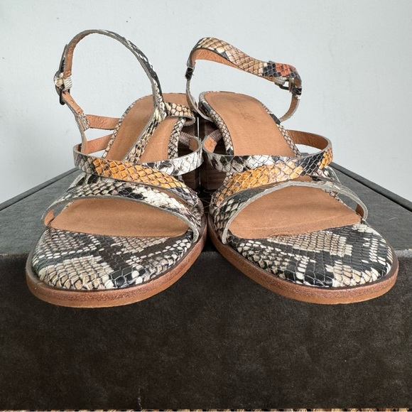 Madewell The Edie Sandals in Snake Embossed Leather 8.5 - Picture 6 of 10